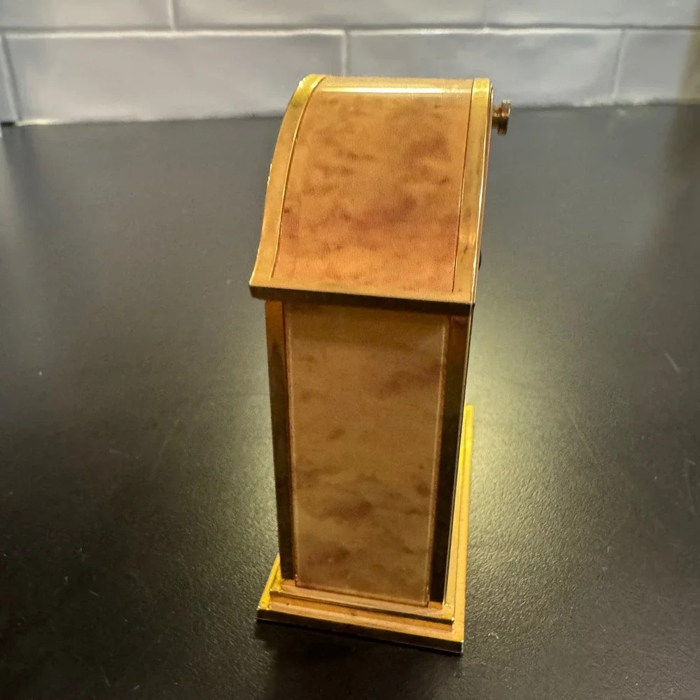 Linden Alarm Clock Desk Gold Raphael Angels Cherubs Roman Numeral Quartz B-11